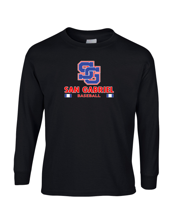 San Gabriel HS Baseball Stacked - Mens Basic Cotton Long Sleeve