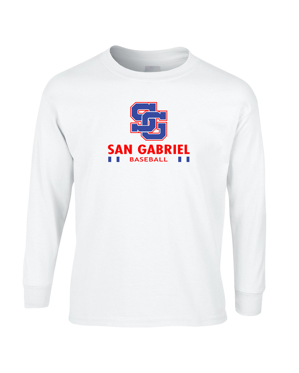 San Gabriel HS Baseball Stacked - Mens Basic Cotton Long Sleeve