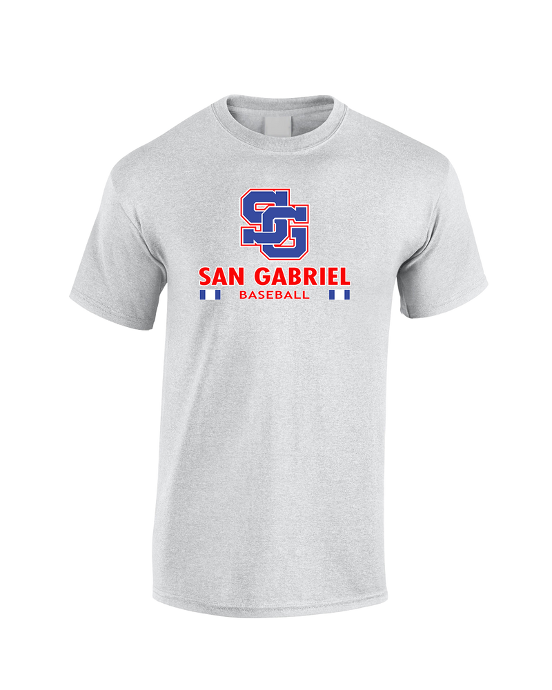 San Gabriel HS Baseball Stacked - Cotton T-Shirt