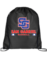 San Gabriel HS Baseball Stacked - Drawstring Bag