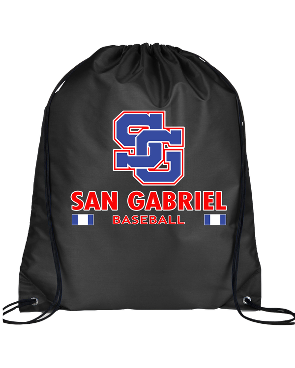 San Gabriel HS Baseball Stacked - Drawstring Bag
