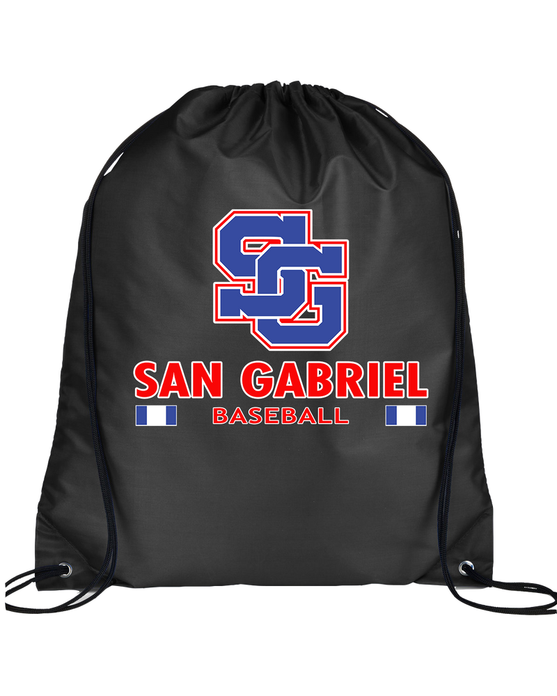 San Gabriel HS Baseball Stacked - Drawstring Bag