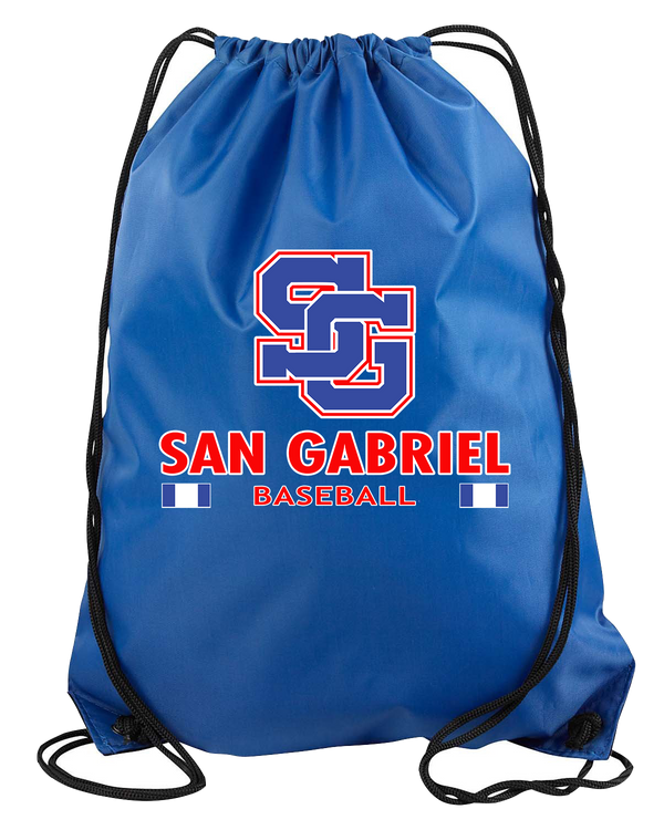 San Gabriel HS Baseball Stacked - Drawstring Bag