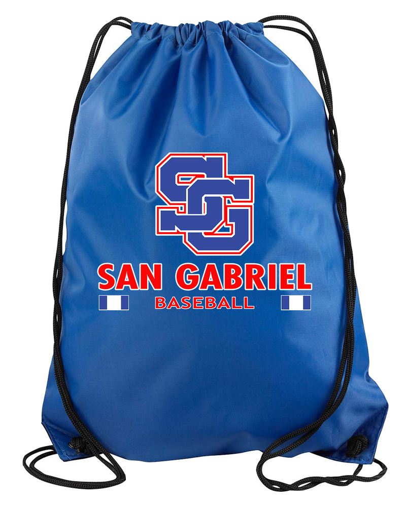 San Gabriel HS Baseball Stacked - Drawstring Bag