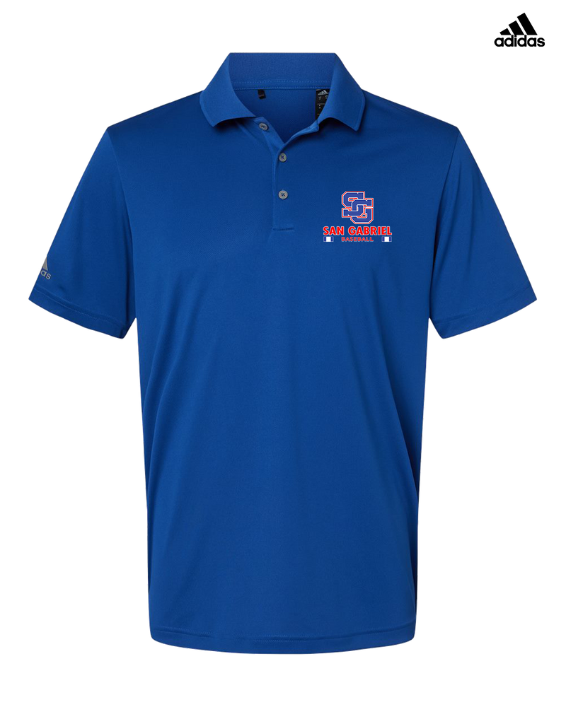 San Gabriel HS Baseball Stacked - Adidas Men's Performance Polo