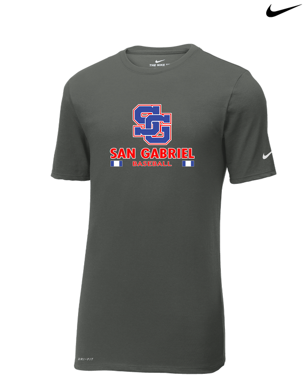 San Gabriel HS Baseball Stacked - Nike Cotton Poly Dri-Fit