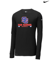 San Gabriel HS Baseball Stacked - Nike Dri-Fit Poly Long Sleeve