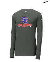 San Gabriel HS Baseball Stacked - Nike Dri-Fit Poly Long Sleeve