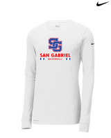 San Gabriel HS Baseball Stacked - Nike Dri-Fit Poly Long Sleeve