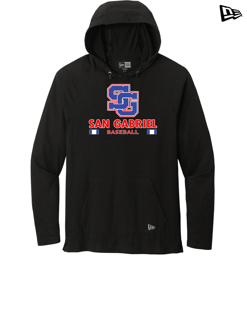 San Gabriel HS Baseball Stacked - New Era Tri Blend Hoodie