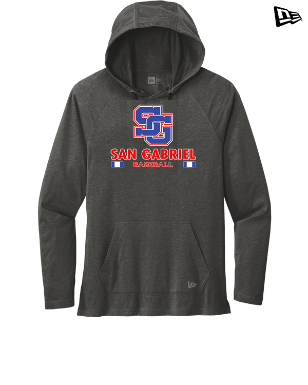 San Gabriel HS Baseball Stacked - New Era Tri Blend Hoodie
