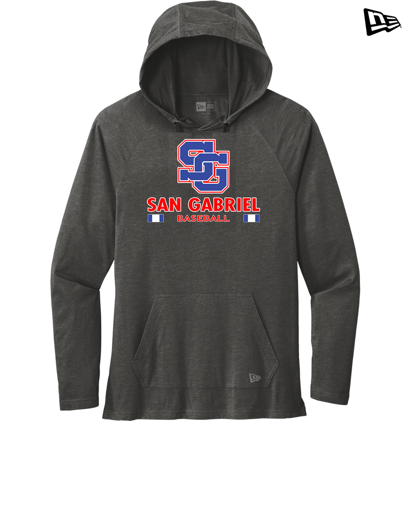 San Gabriel HS Baseball Stacked - New Era Tri Blend Hoodie