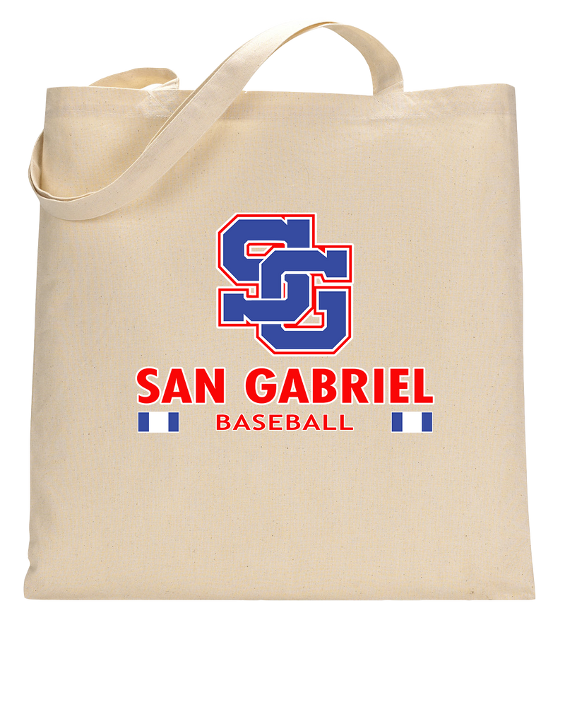 San Gabriel HS Baseball Stacked - Tote Bag