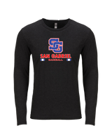 San Gabriel HS Baseball Stacked - Tri Blend Long Sleeve