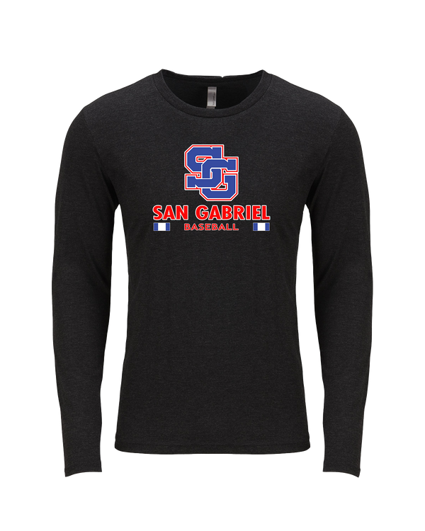 San Gabriel HS Baseball Stacked - Tri Blend Long Sleeve