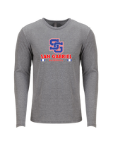San Gabriel HS Baseball Stacked - Tri Blend Long Sleeve