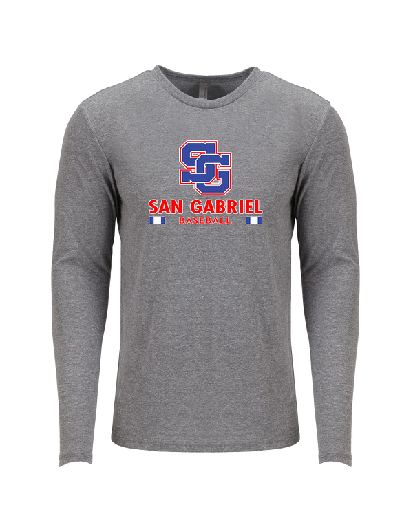San Gabriel HS Baseball Stacked - Tri Blend Long Sleeve