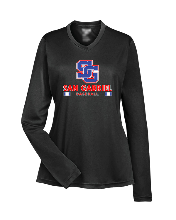 San Gabriel HS Baseball Stacked - Womens Performance Long Sleeve