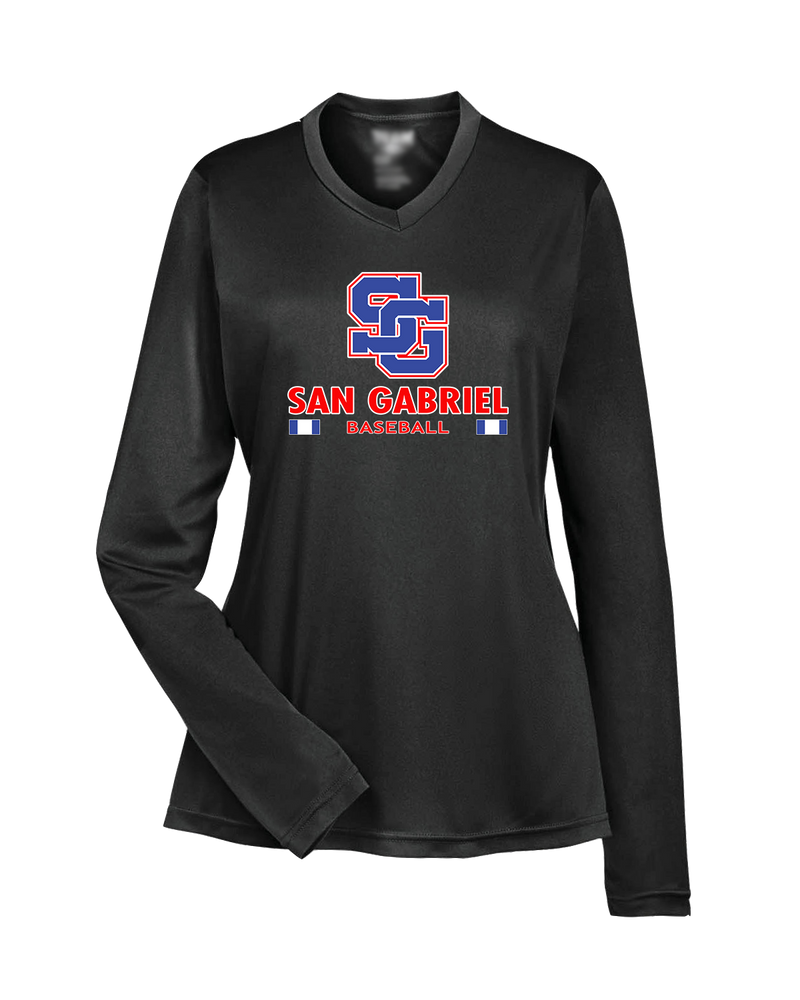 San Gabriel HS Baseball Stacked - Womens Performance Long Sleeve