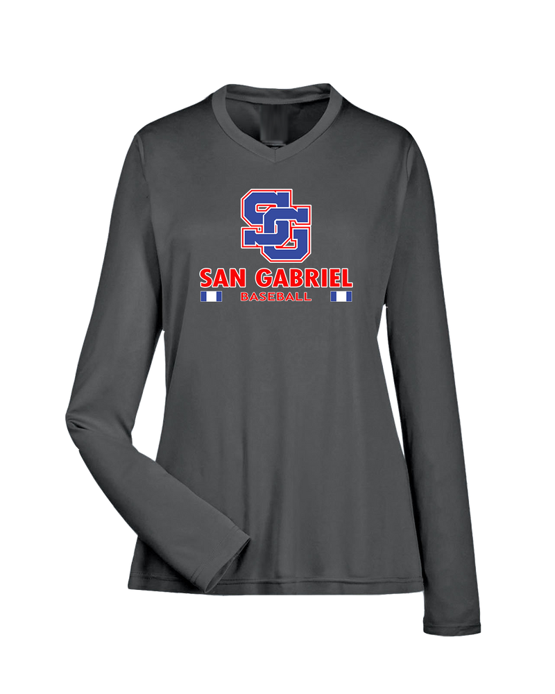 San Gabriel HS Baseball Stacked - Womens Performance Long Sleeve