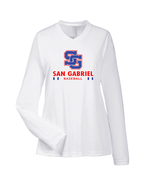 San Gabriel HS Baseball Stacked - Womens Performance Long Sleeve
