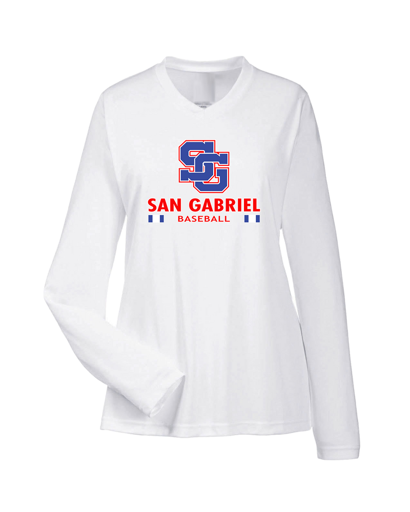 San Gabriel HS Baseball Stacked - Womens Performance Long Sleeve