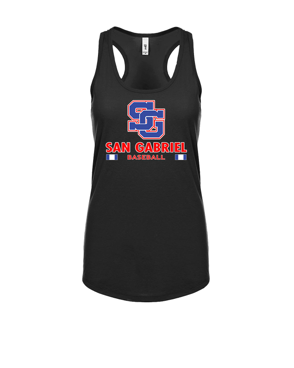 San Gabriel HS Baseball Stacked - Womens Tank Top