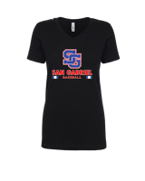 San Gabriel HS Baseball Stacked - Womens V-Neck