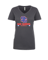 San Gabriel HS Baseball Stacked - Womens V-Neck
