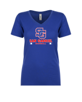 San Gabriel HS Baseball Stacked - Womens V-Neck