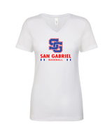 San Gabriel HS Baseball Stacked - Womens V-Neck
