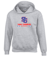 San Gabriel HS Baseball Stacked - Youth Hoodie