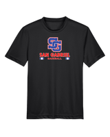 San Gabriel HS Baseball Stacked - Youth Performance T-Shirt