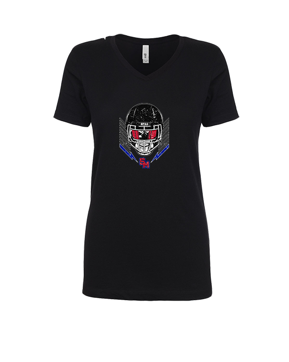 San Marcos HS Football Skull Crusher - Womens Vneck