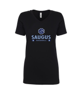 Saugus HS Baseball Stacked - Womens V-Neck
