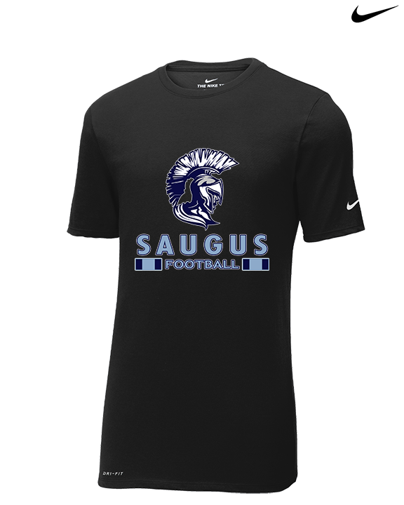 Saugus HS Football Stacked - Mens Nike Cotton Poly Tee