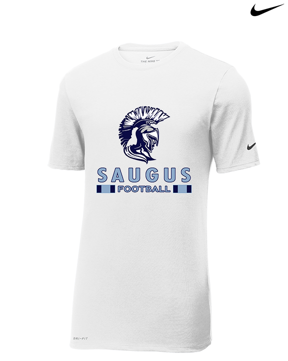 Saugus HS Football Stacked - Mens Nike Cotton Poly Tee