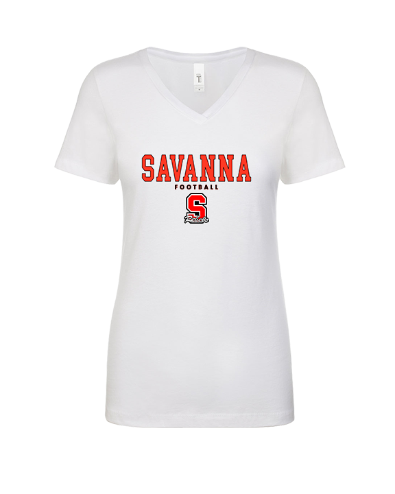Savanna HS Football Block - Womens V-Neck