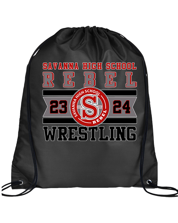 Savanna HS Wrestling Stamp - Drawstring Bag