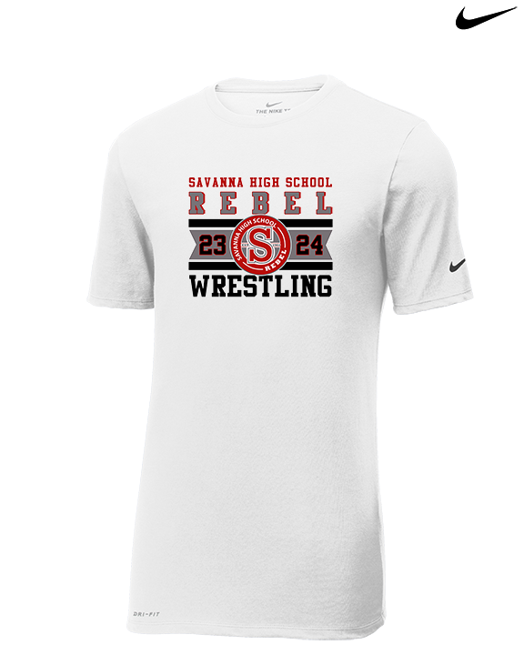 Savanna HS Wrestling Stamp - Mens Nike Cotton Poly Tee