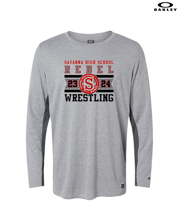 Savanna HS Wrestling Stamp - Mens Oakley Longsleeve