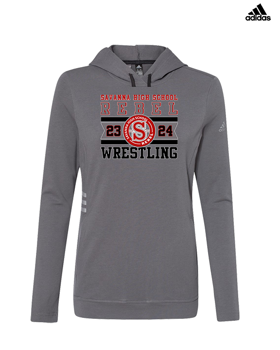Savanna HS Wrestling Stamp - Womens Adidas Hoodie