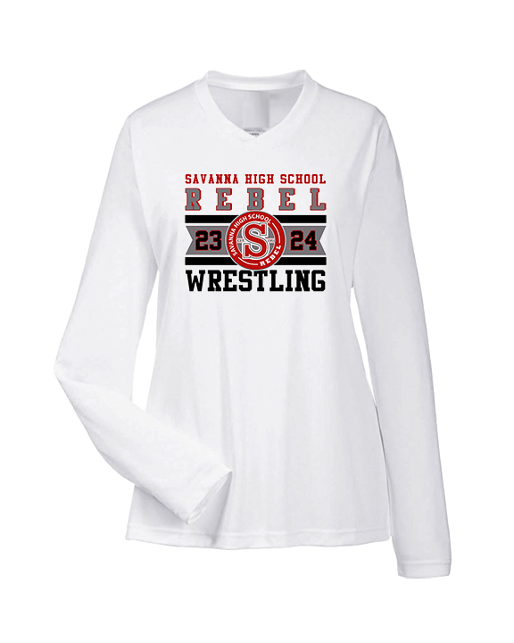 Savanna HS Wrestling Stamp - Womens Performance Longsleeve