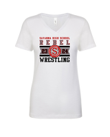 Savanna HS Wrestling Stamp - Womens Vneck