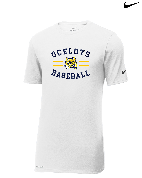 Schoolcraft College Baseball Curve - Mens Nike Cotton Poly Tee