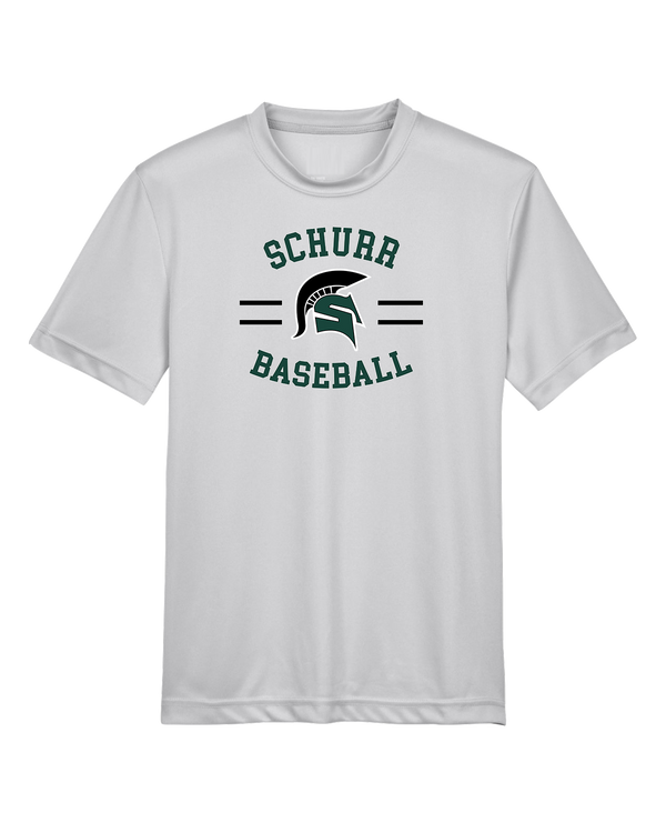 Schurr HS Baseball Curve - Youth Performance T-Shirt