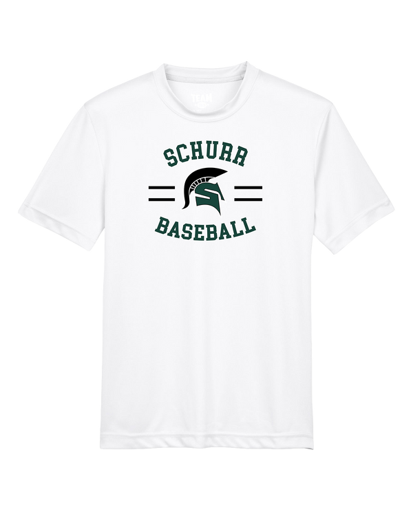 Schurr HS Baseball Curve - Youth Performance T-Shirt