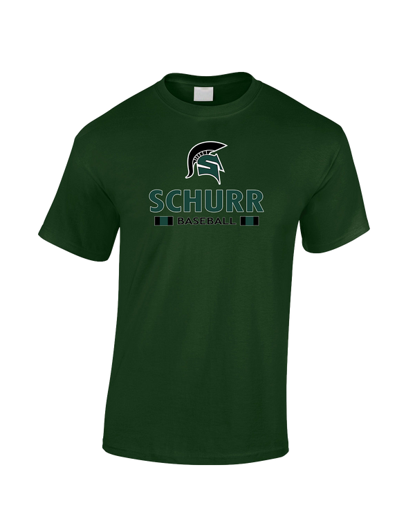 Schurr HS Baseball Stacked - Cotton T-Shirt