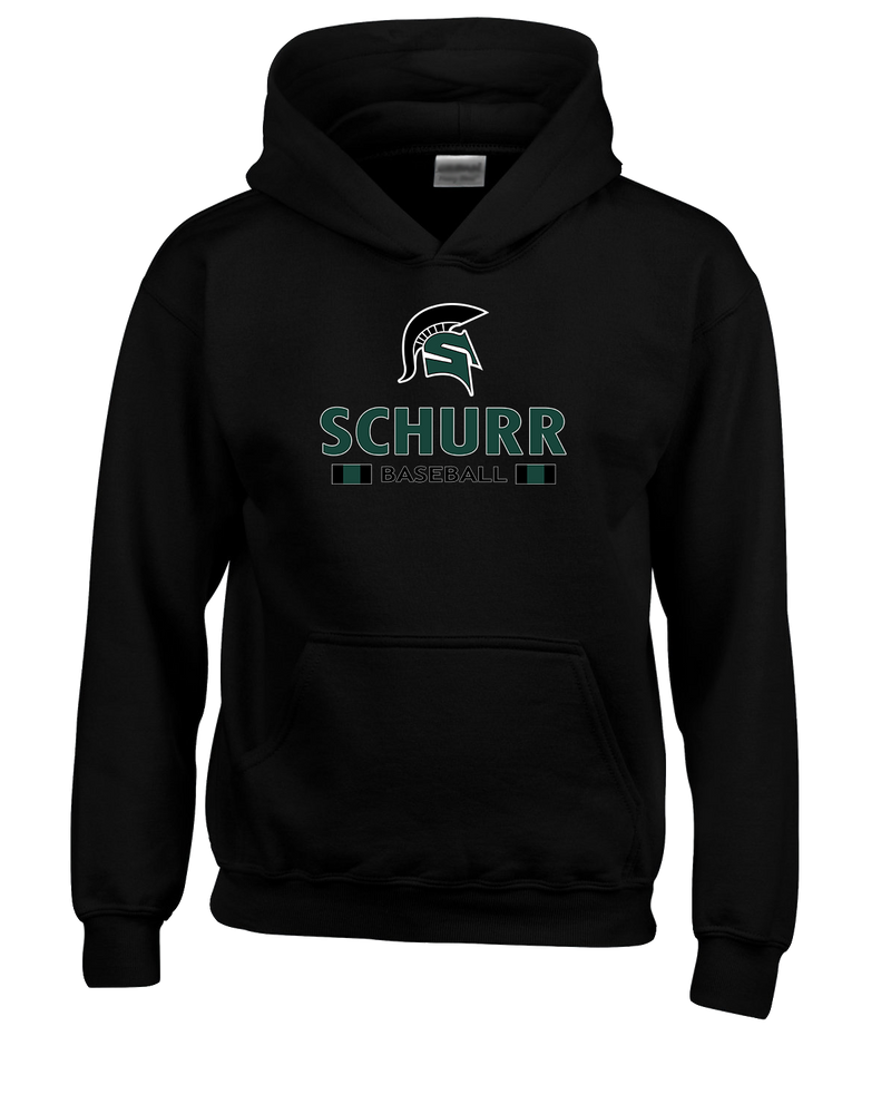 Schurr HS Baseball Stacked - Cotton Hoodie