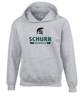 Schurr HS Baseball Stacked - Cotton Hoodie